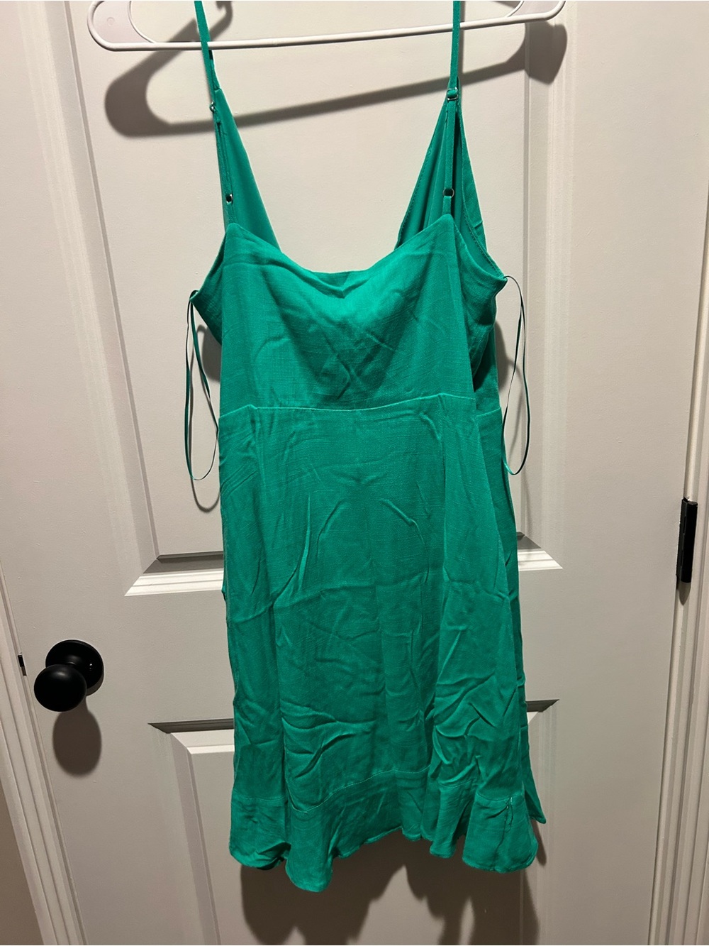 Gianni Bini Teal Wrap Dress with Side Tie - Picture 3 of 4